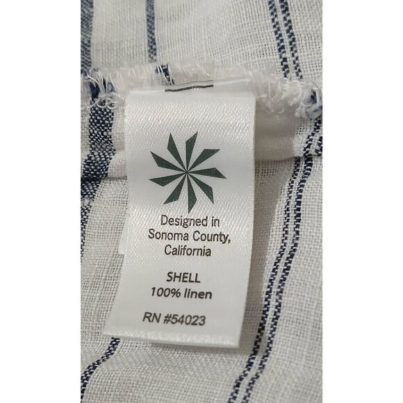 Athleta 100% linen gray white womens xl maxi loose fit dress lagenlook beach - Picture 5 of 6